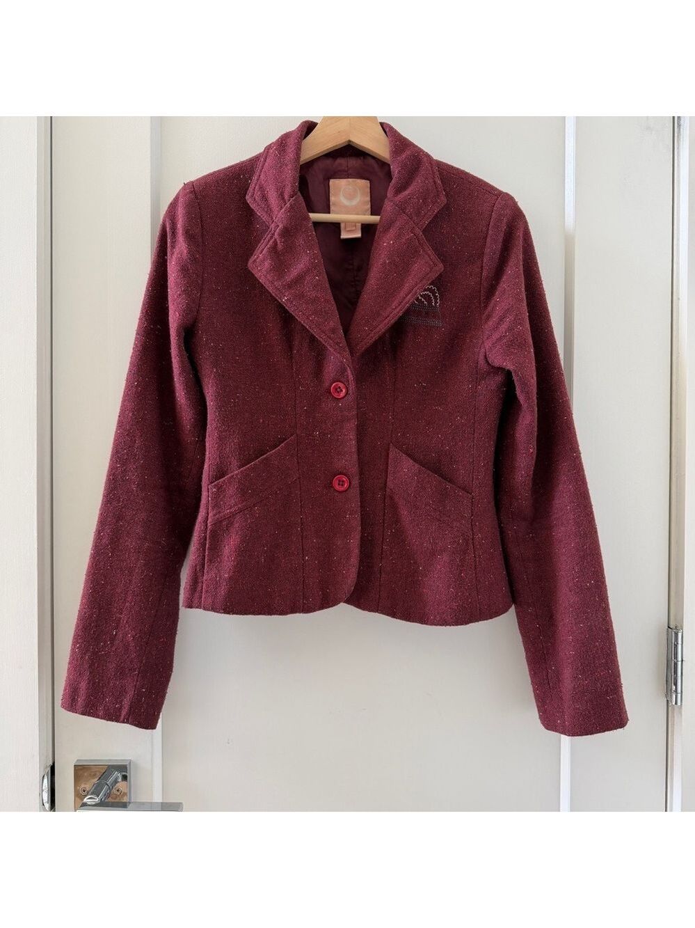 Stüssy Vintage Y2K Stussy Maroon Wool Blend Jacket Blazer Size S